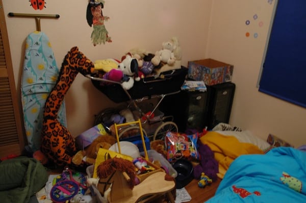 cluttered bedrooms